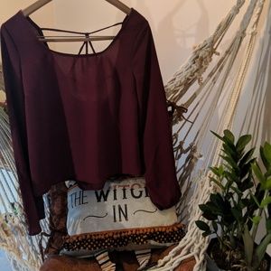 Cranberry flowy blouse